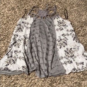 Crochet and flower tank